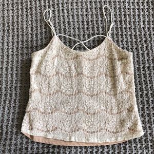 Cream Colored Flowy Tank Top